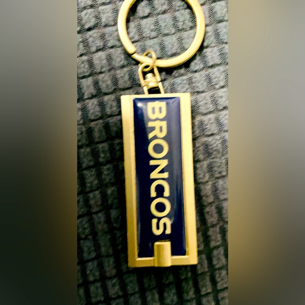NEW Broncos lighted Keychain with Gold Accents